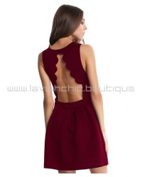 Skater Dress With Open Scallop Back